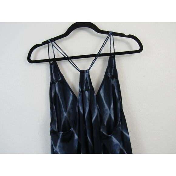 Banana Republic Petite Large Tiered Maxi Dress Blue White Tie Dye Pattern - Picture 7 of 8